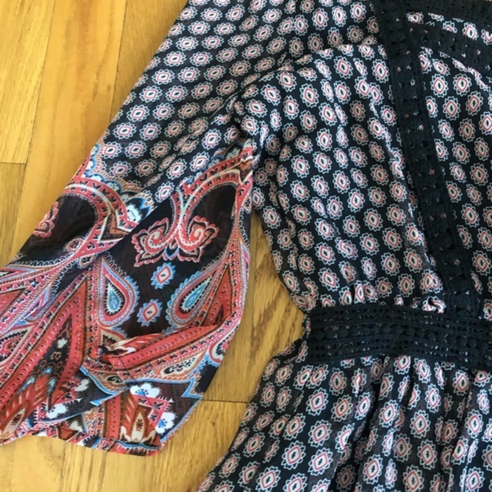 Miss Me Boho Dress Top Elastic Tie Waist